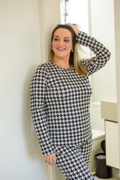 PIJAMA LONGO SUEDE LIGHT PIED DE POULE na internet