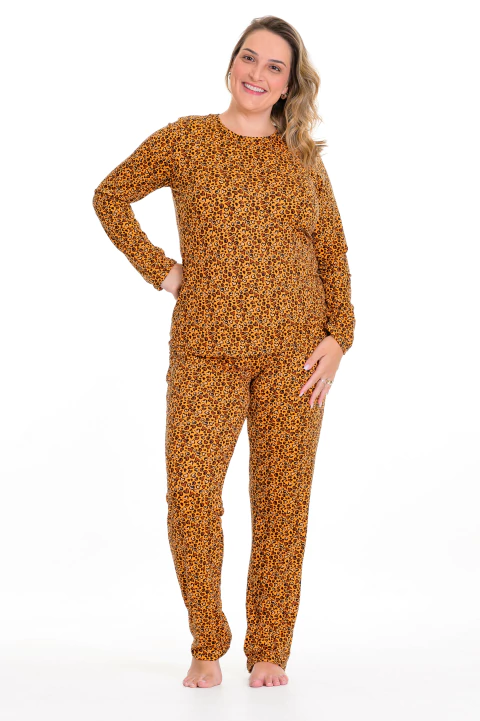 PIJAMA LONGO SUEDE ONÇA ORIGINAL - comprar online