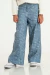 Pantalon de cuero denim frizado Tessa - comprar online