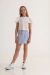 Short-pollera de gabardina RAYADA