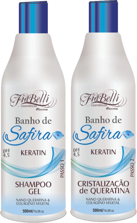 Kit Cristalização Keratin (Queratina + Shampoo em gel) Fiobelli 500ml