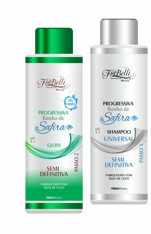 Progressiva Banho de Safira 0% Formol 1lt Shampoo + Gloss - comprar online
