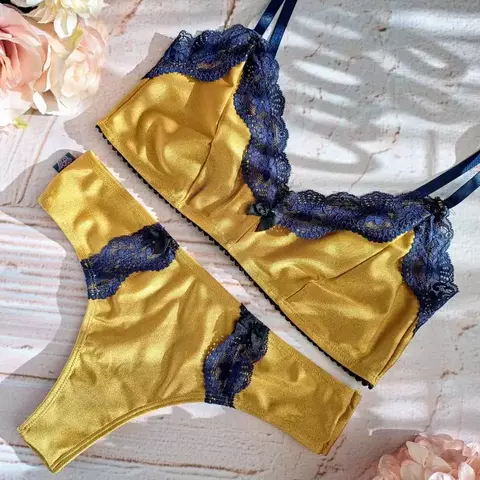 CONJUNTO BRALETTE RUFINA MOSTAZA - comprar online