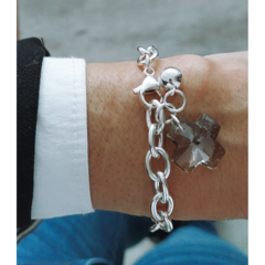 Pulsera Cruz cristal