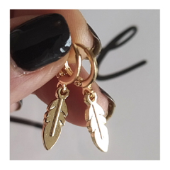 Aro Pluma Enchapado 18k