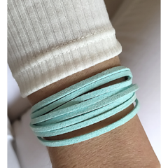 Pulsera Gamuza Aqua