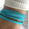 Pulsera Gamuza Turquesa