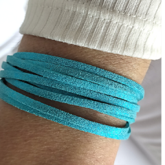 Pulsera Gamuza Turquesa