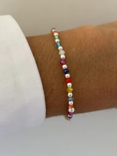 PULSERA ELASTIZADA CRISTAL COLOR