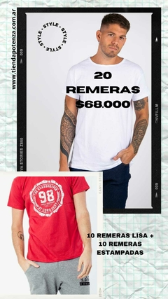 Pack 20 remeras $80,000