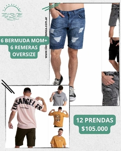 Pack 6 Bermudas mom + 6 Remeras Over $105,000