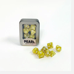 Kit de Dados: Pearl - Yellow, Kit com 7 Dados de RPG Perolados + Caixa de Metal - comprar online