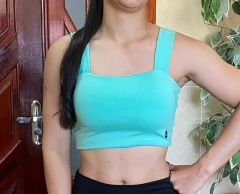 Top faixa Verde agua