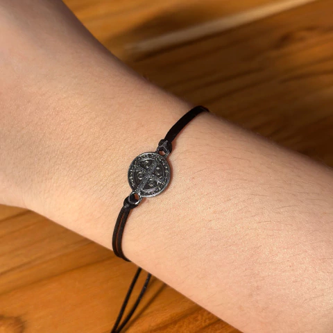 Pulseira fio de São Bento grafite - comprar online