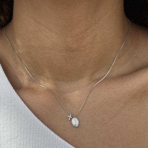 Colar Nossa Senhora Aparecida com Cruz - comprar online