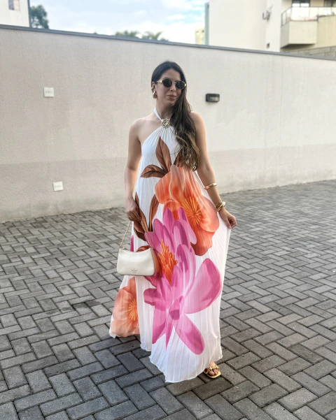VESTIDO LONGO PLISSADO BALI - comprar online