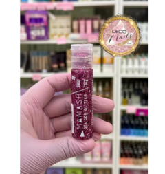 Glitter en gel rosa