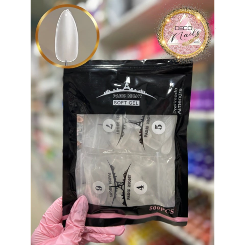 tips paris night pre limados almendra 500pcs