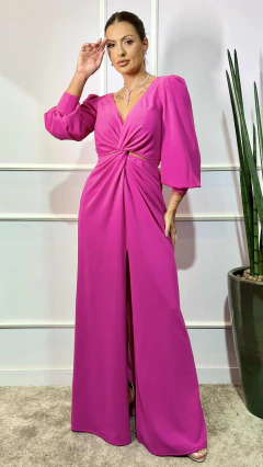 Vestido em Malha Creponada Brenda Pink - comprar online