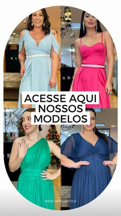 Vestido em Crepe Gianne Azul Serenity Plus - comprar online