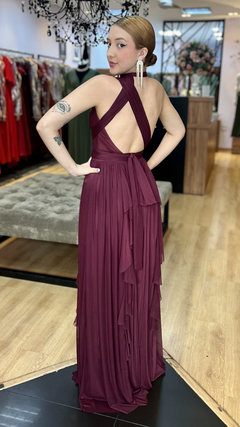 Vestido em Microtule Maithe Marsala (Multiformas) - loja online