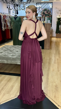 Vestido em Microtule Maithe Marsala (Multiformas) - loja online