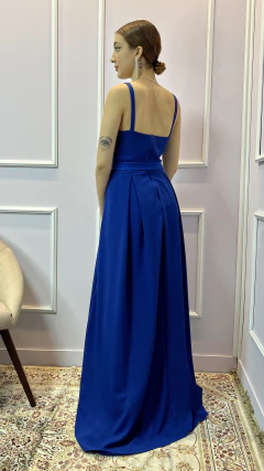 Vestido em Crepe Pieve Azul Royal+ Cinto Strass - Babel