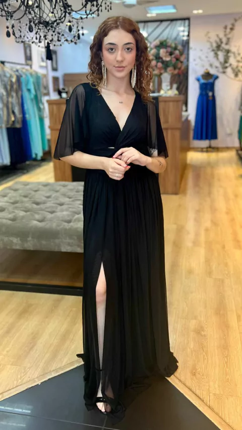 Vestido em tule Giah Preto