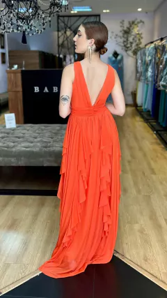 Vestido em tule Iris Laranja (Capa Removível) - comprar online