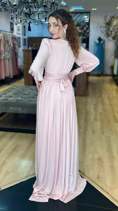 Vestido em Jersey Greta Nude (Faixa Cintura removível) - comprar online