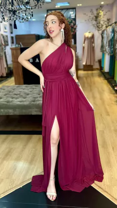 Vestido em Microtule Manuelly Marsala (Multiformas) - loja online