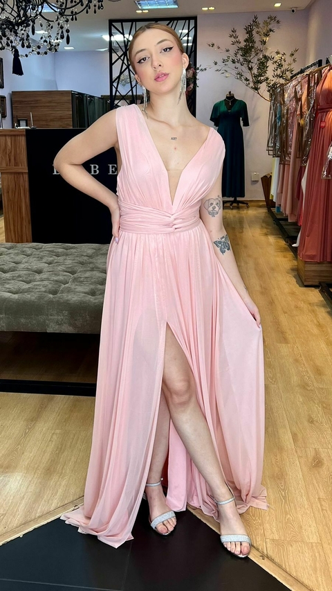 Vestido em tule Manuelly Rose (Multiformas)
