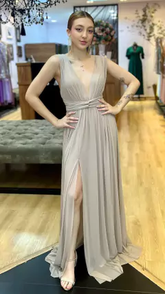Vestido em Microtule Manuelly Nude (Multiformas)