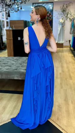 Vestido em Microtule Iris Azul Royal (Capa Removível) - comprar online