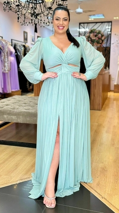 Vestido em Microtule Gabriele Verde Menta Plus na internet