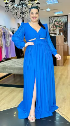 Vestido em tule Gabriele Azul Royal Plus na internet