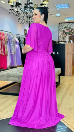 Vestido em tule Giah Roxo Plus - comprar online