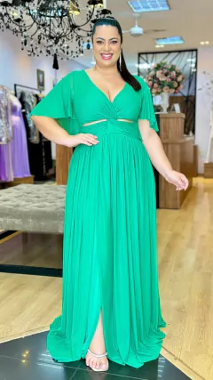 Vestido em tule Giah Verde Escuro Plus na internet