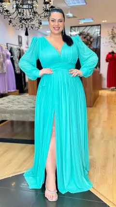 Vestido em Microtule Grace Tiffany Plus