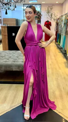 Vestido em tule Maithe Fúcsia (Multiformas)