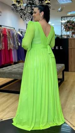 Vestido em tule Grace Verde Limão Plus (Faixa Cintura removível) - comprar online