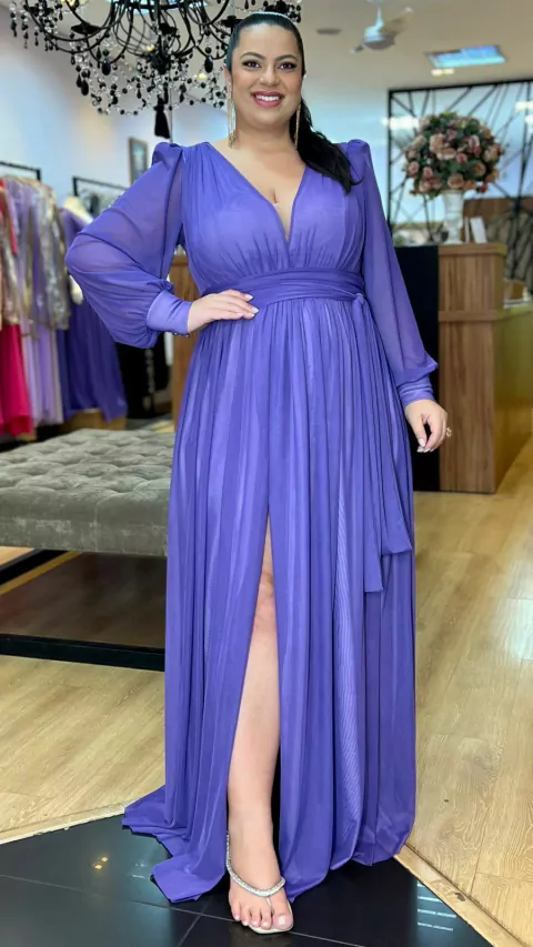 Vestido em tule Grace Violeta Plus (Faixa Cintura removível)