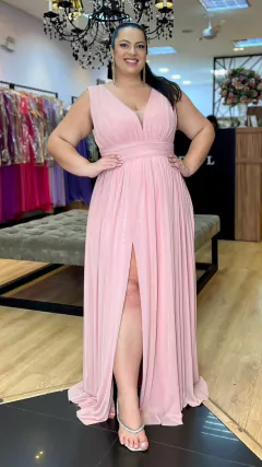 Vestido em Tule Angelina Rose Plus (Capa e Faixa Cintura Removivel)