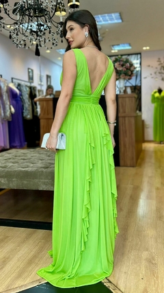 Vestido em Microtule Iris Verde Lima (Capa Removível) - comprar online