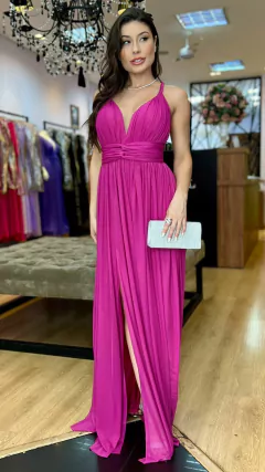 Vestido em tule Manuelly Fúcsia (Multiformas) na internet