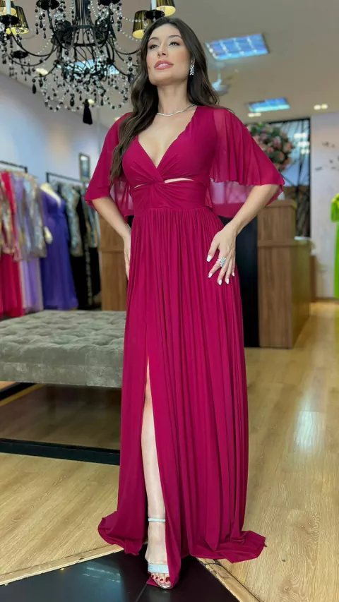 Vestido em tule Giah Marsala