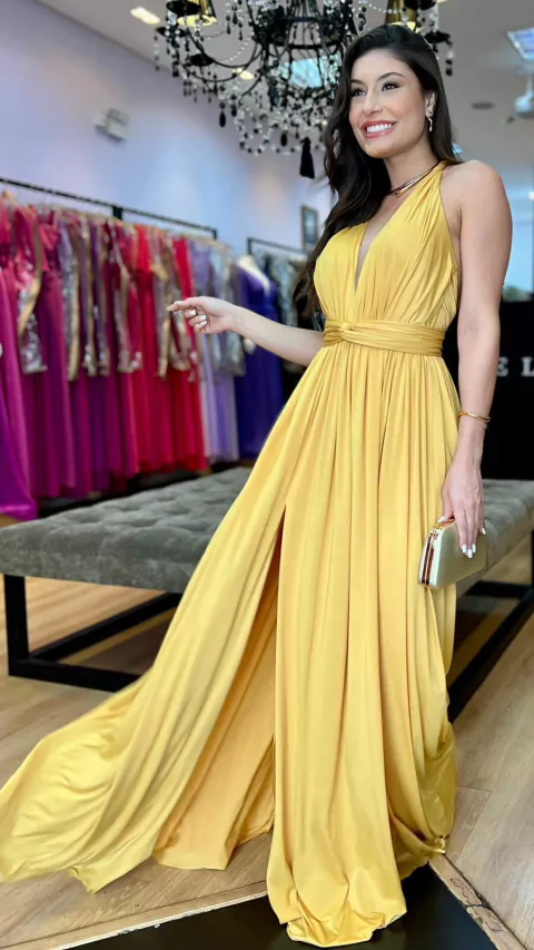 Vestido em Jersey Manu Amarelo (Multiformas) - comprar online