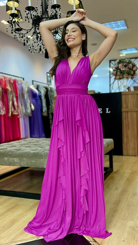 Vestido em tule Iris Roxo (Capa Removível)