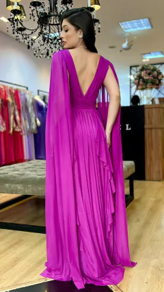 Vestido em tule Iris Roxo (Capa Removível) - comprar online