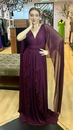 Vestido em tule Iris Marsala (Capa Removivel)